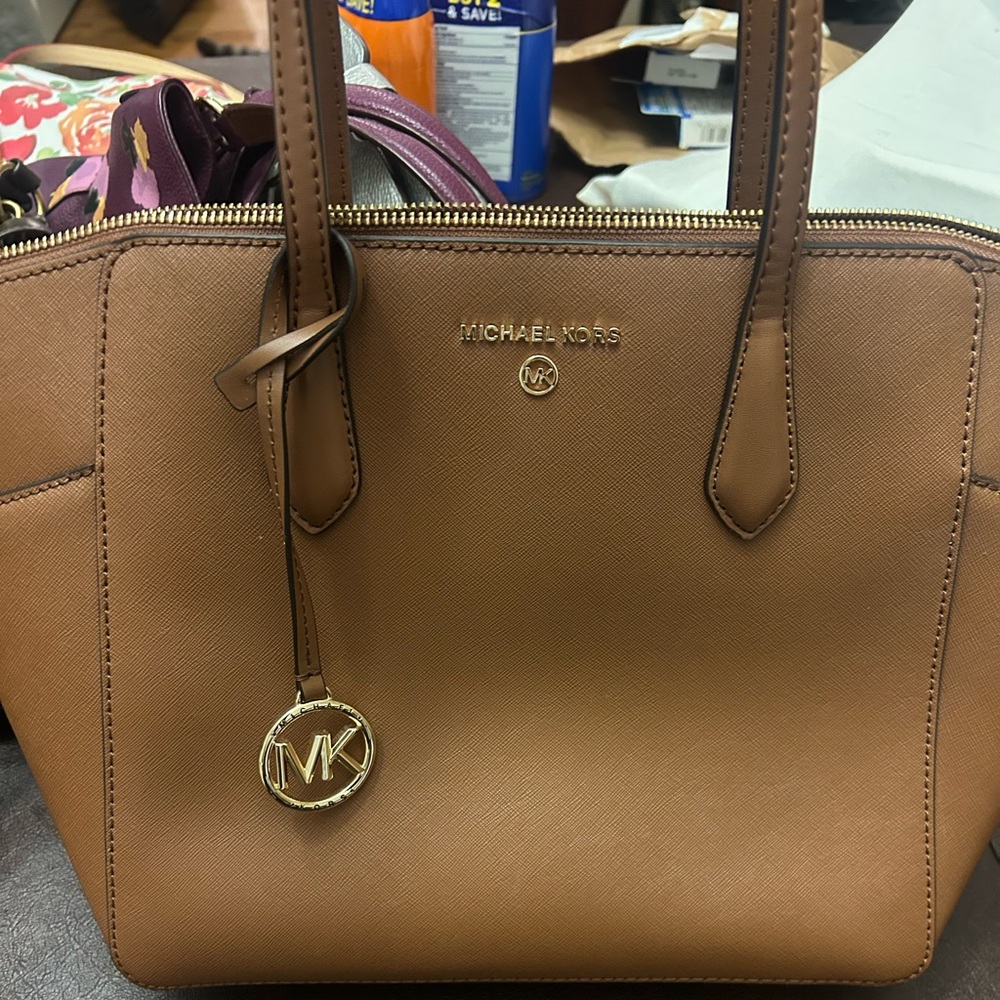 Authentic Michael Kors Tan Satchel Bag